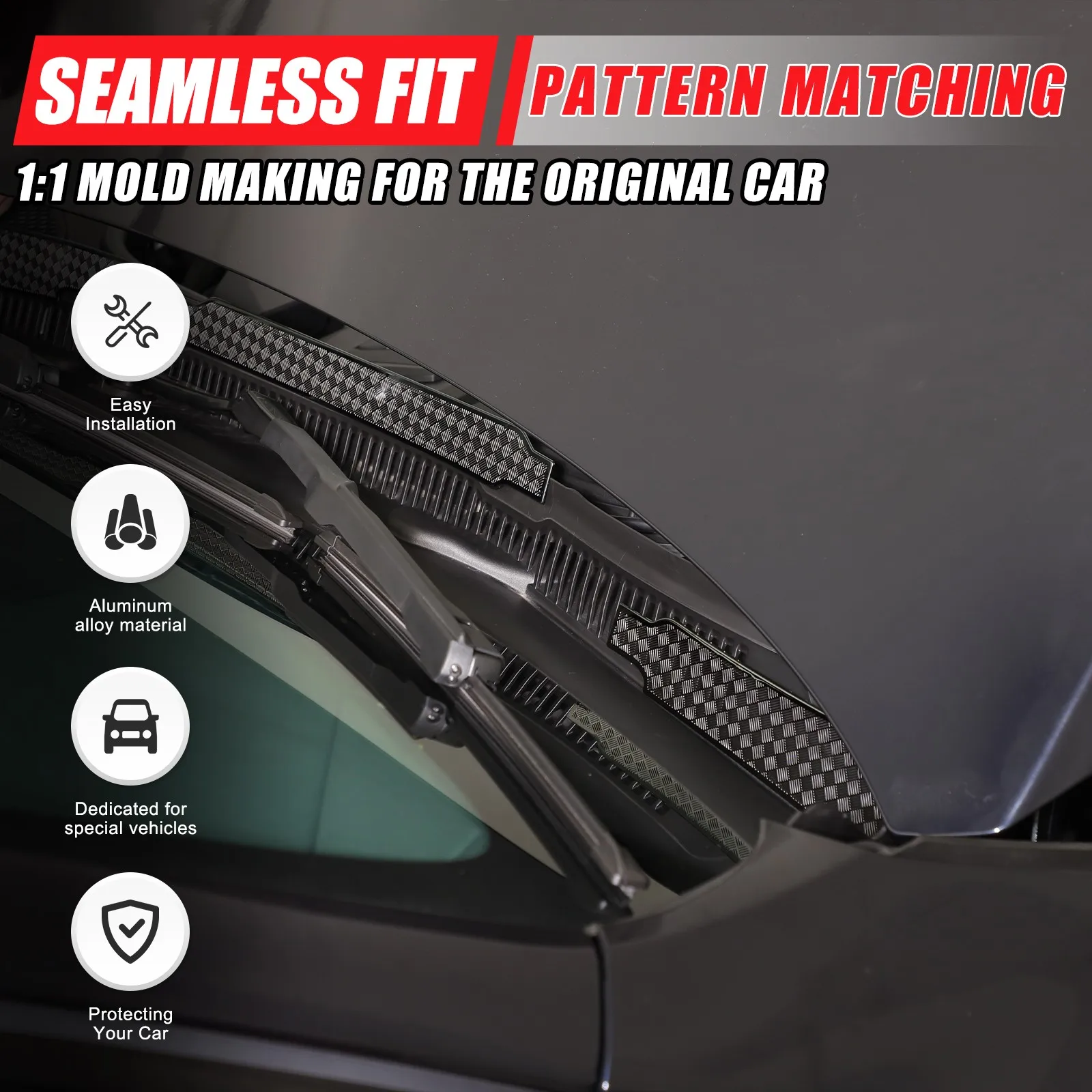 

Stainless Steel Car Front Hood Water Drain Grille Trim For BMW X3 G45 2025-2026 Anti Dust Protection Cover Mesh Accessories