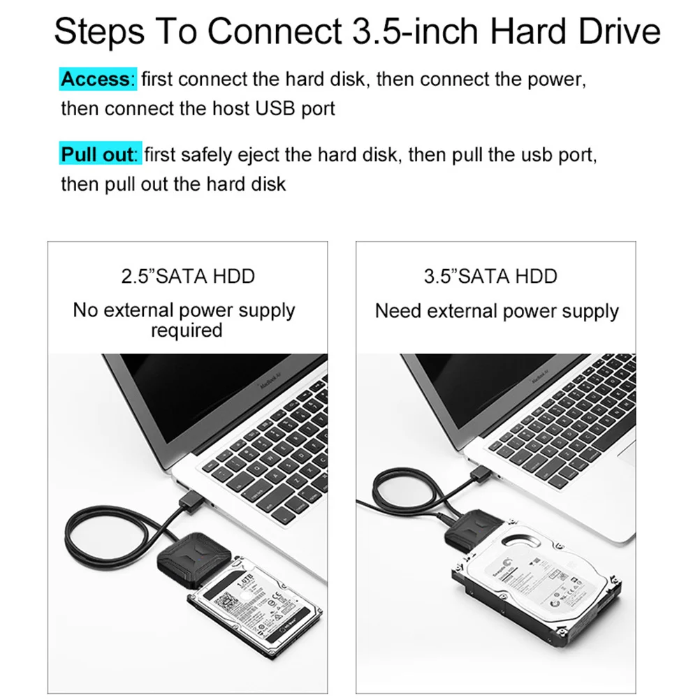 

Usb 3.0 To Adapter Cable 5Gbps Hard Drive Converter For 2.5 3.5 Inch Ssd External Data Transfer Tool Type C To