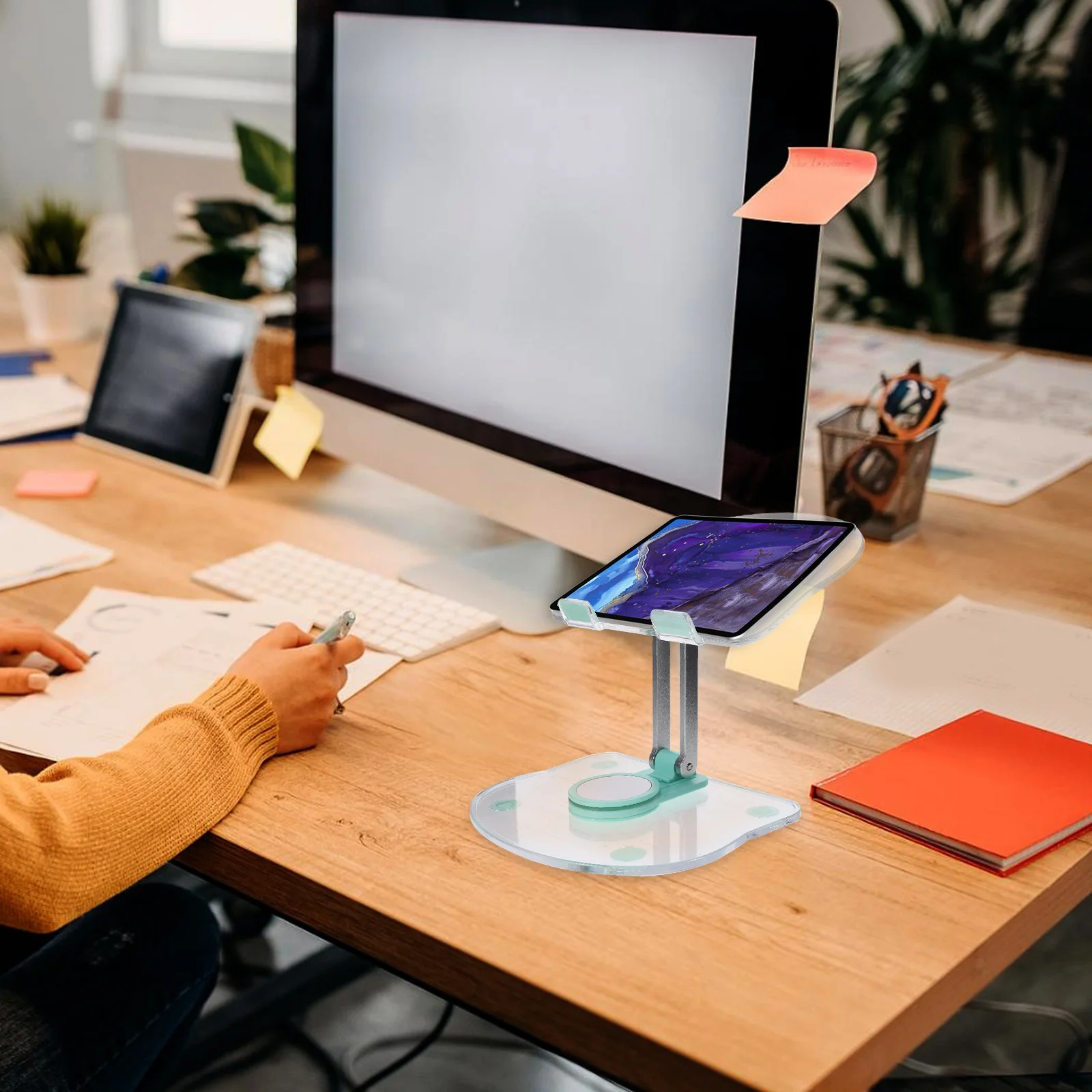 

Adjustable Tablet Holder Compact Lightweight Stand for Pro Mini Tablet Desk Mount Stand for Office and Kitchen