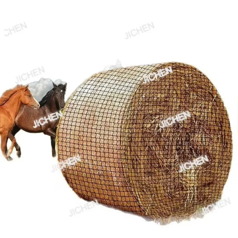 

ZH Use PE Round Bale Wrap Durable Knotless Slow Feeder Hay Nets For Horses And Goat 5*5ft