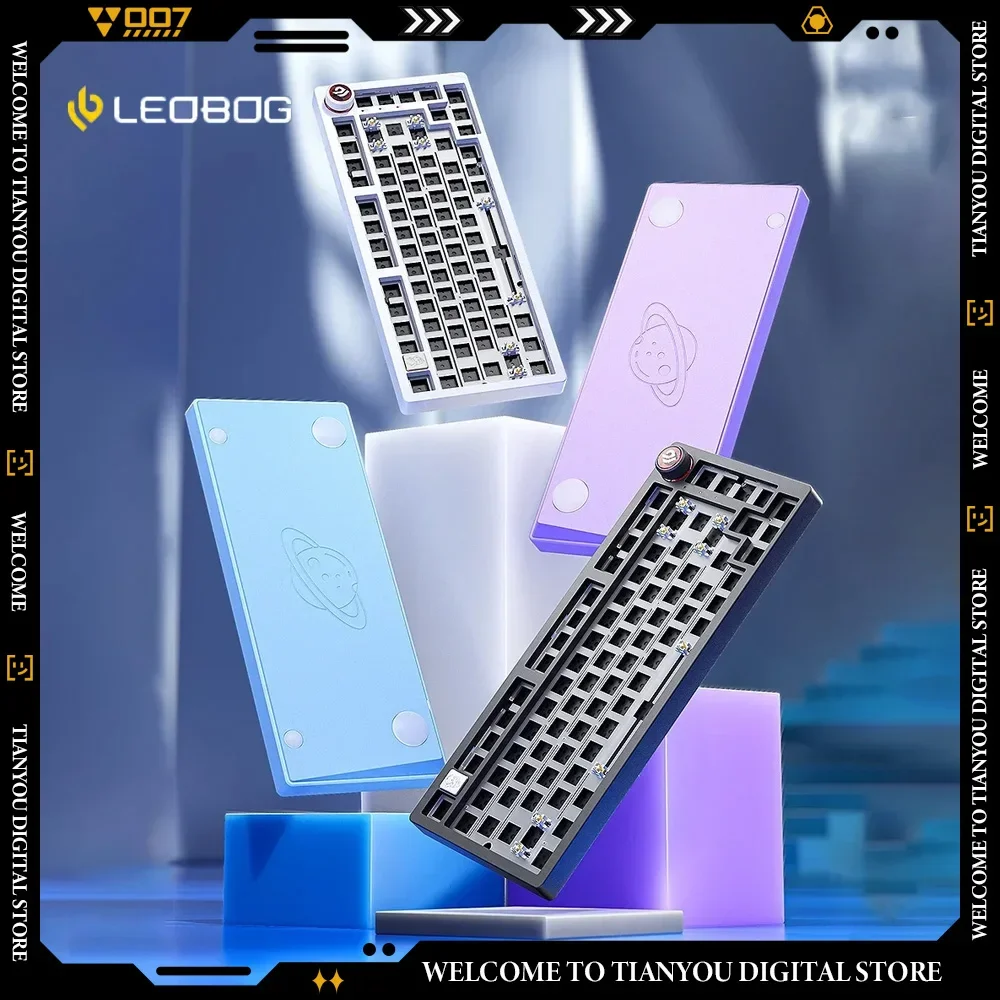 LEOBOG Hi75 Mechanical Keyboard Kit Wired Three Mode RGB Backlit Gasket Custom Aluminium Alloy Ergonomics E-sports Keyboard Kit