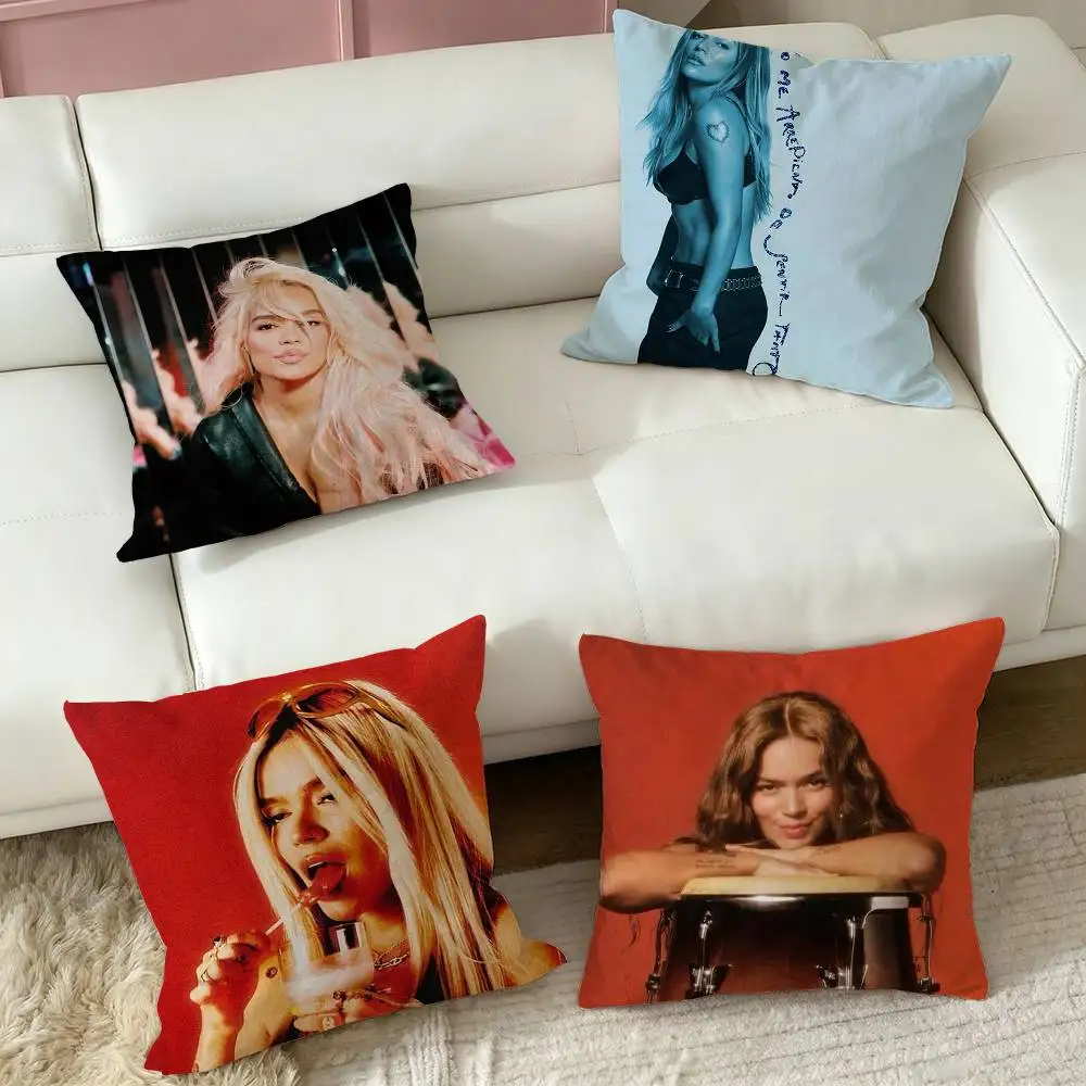 Singer K-Karol G  Pillow Case Square Double-Sided Sofa Cushion Cover Bedroom Bedside Pillow