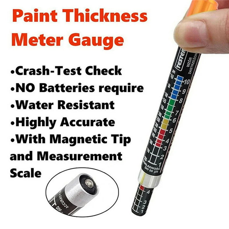 Imagem -04 - Portátil Car Paint Espessura Tester Pen Medidor de Revestimento Crash Gauge