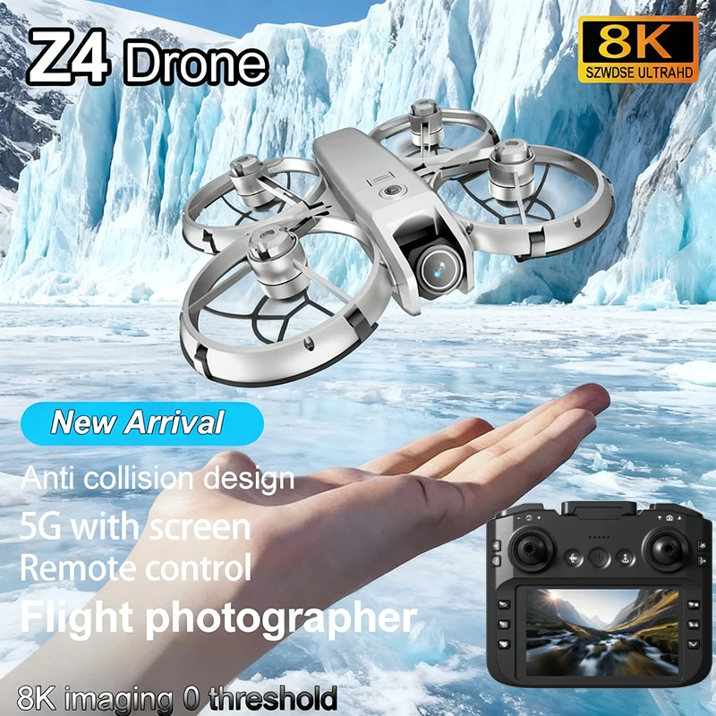 

Новый дрон Z4 GT3 2025 года, профессиональный мини-дрон 8K HD, 4,3-дюймовый пульт дистанционного управления, безголовый режим 360 ° Флип-квадрокоптер, мини-самолет, детские игрушки, подарок