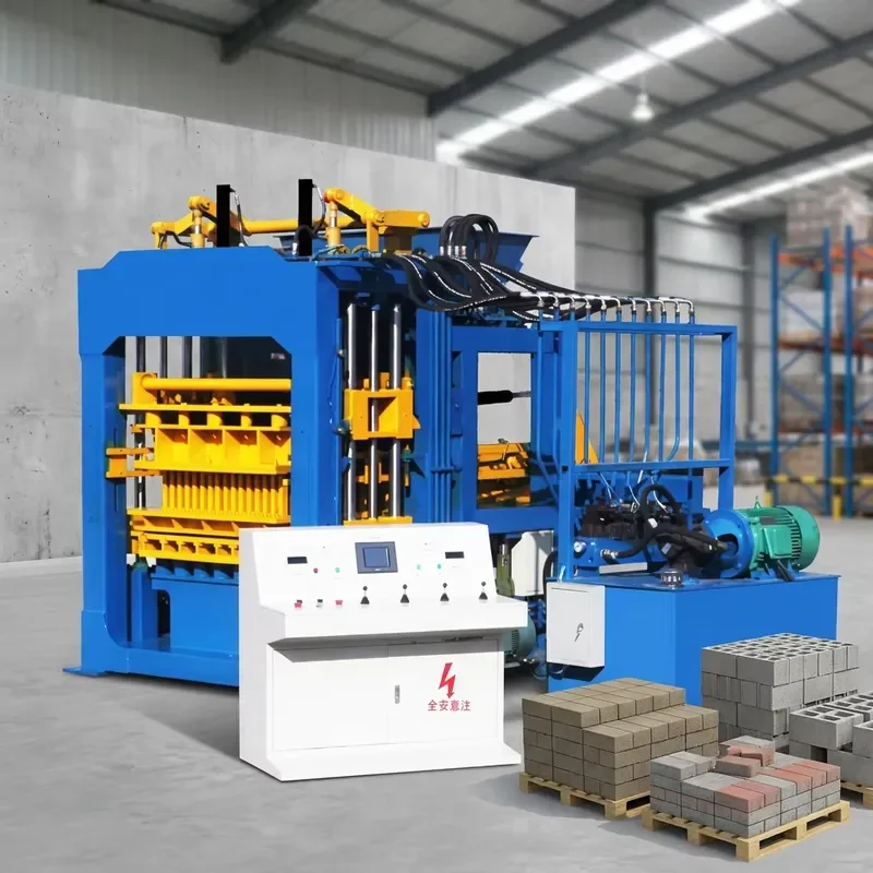 QT6-15 Automatic Concrete Interlocking Hollow Block Making Machine PLC Pump Gearbox Bearing High Production Multi-Function