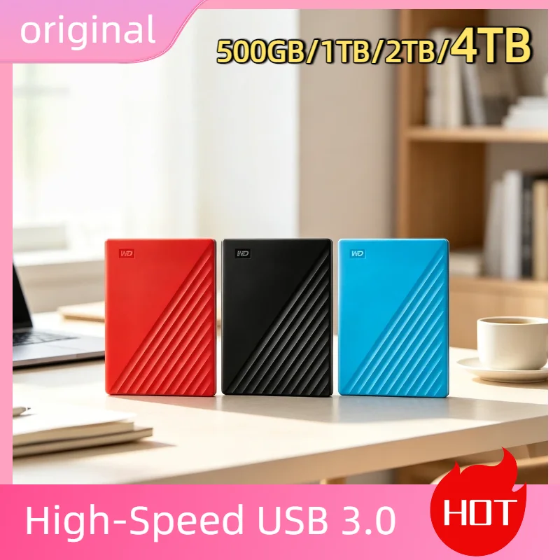 

WD My Passport Portable External Hard Drive 1TB 2TB 4TB USB 3.0 Encrypted High Speed for Computers Laptop Ultra Thin