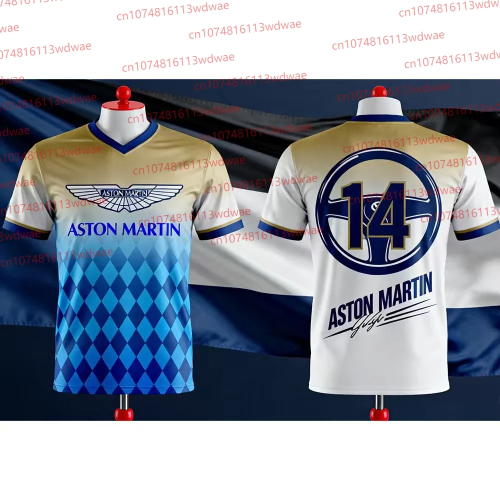 

Aston Martin T-shirt Spanish Racers Fernando Alonso 14 T-shirt Motorcycle Quick-drying Short-sleeved Sportswear Special Edition