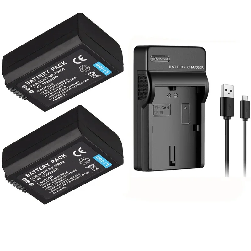 

1500mAh NP-FW50 NP FW50 Li-ion Battery +Charger for Sony A6500 A6000 A5000 A3000 A7R A7S NEX-3 NEX-7 NEX-3N NEX-5C NEX-5T NEX-5R