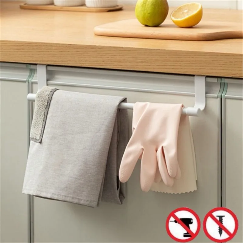 1/2pcs Wall Mounted Kitchen Cabinet Towel Rack-A Space Saving Cloth Rack Suitable for Homes and Bathrooms,No Drilling Required