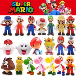 Super Mario Bros. Action Figure Bowser Princess Peach Boo Yoshi PVC Model Toy Cartoon Game Anime Toy for Kids Birthday Gifts