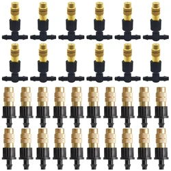 10pcs 4/7PVC Outdoor Misting Cooling System Garden Irrigation Watering 1/4'' Brass Atomizer Adjustable Garden Micro Sprinklers