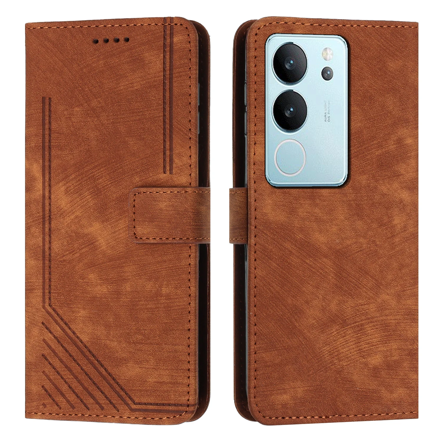 

For VIVO S17 / S17 Pro / S17T / V29 5G / V29 Pro 5G case skin feel line terms silicone clamshell leather case