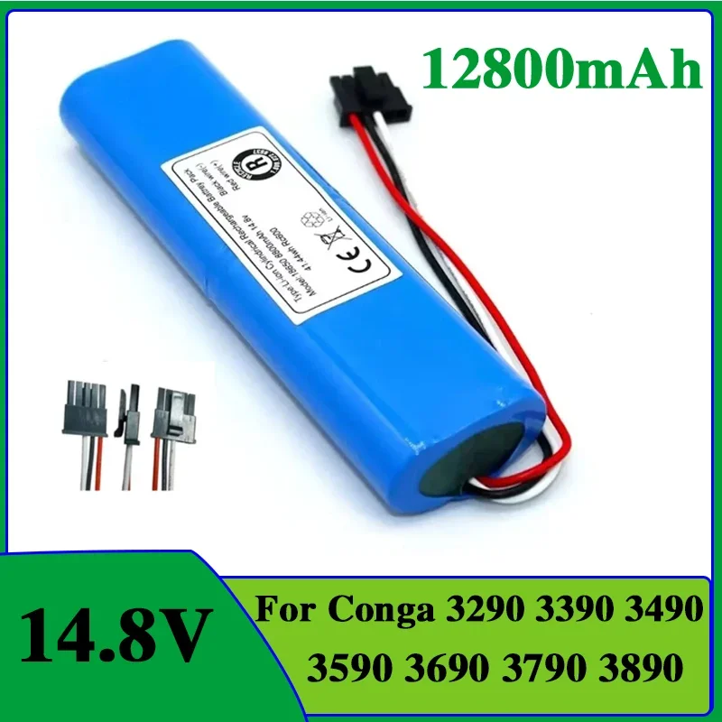 2025 14.8V NEW Rechargeable battery For Conga 3290 3390 3490 3590 3690 3790 3890 Sweeping Mopping Robot 12800mah Vacuum Cleaner