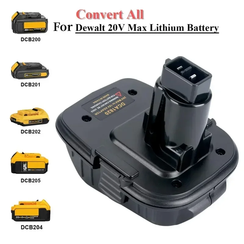 DCA1820 pengganti adaptor baterai untuk Dewalt 18V ke 20V adaptor kompatibel untuk baterai Lithium DCB203 untuk baterai 18V DC9099