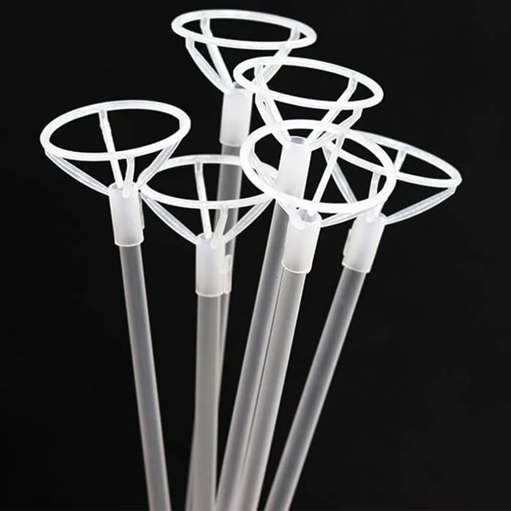 20-100pcs Clear Big Balloon Sticks 16/27inch Long Reusable Balloon Holder with Cup for Bobo Balloons Birthday Wedding Decoration