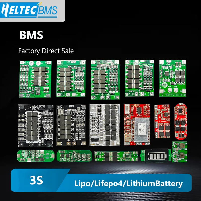 

BMS 3.2V 3.7V 3S BMS 1.2A/1.3A 10A 15A 20A 30A 40A 50A 60A 100A 18650 Lipo/Lifepo4/Lithium Battery protection board