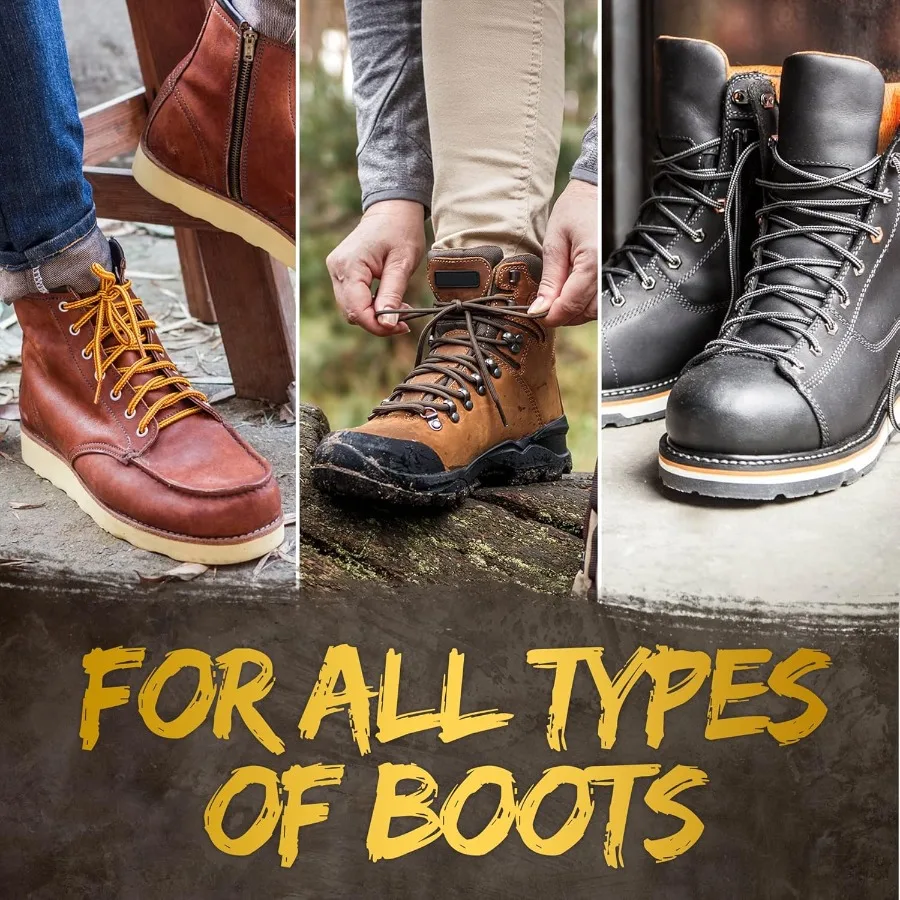 أربطة أحذية دائرية [1 P] شديدة التحمل ومتينة لأحذية العمل وأحذية المشي لمسافات طويلة