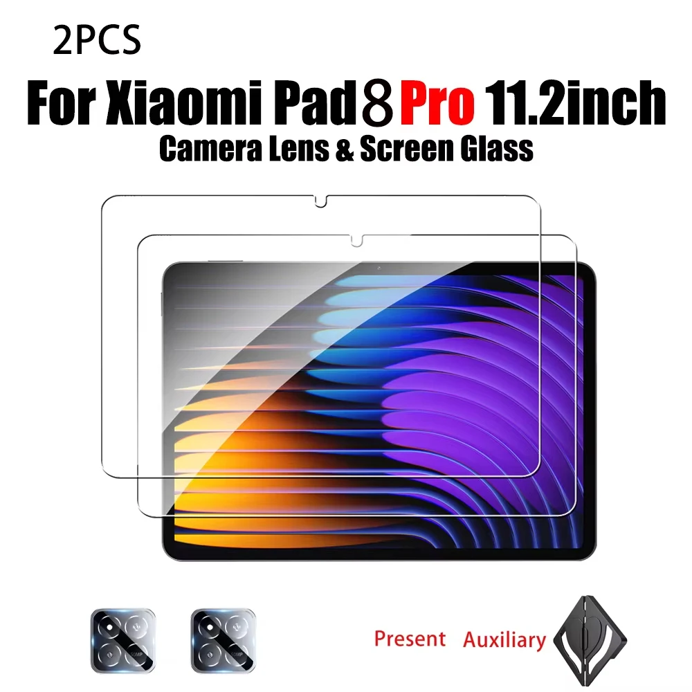 2PCS Screen Tempered Glass Protector For Xiaomi Pad8Pro 11.2 For Mi Pad8 7 6s 6pro Protective HD Glass With Lens Protection