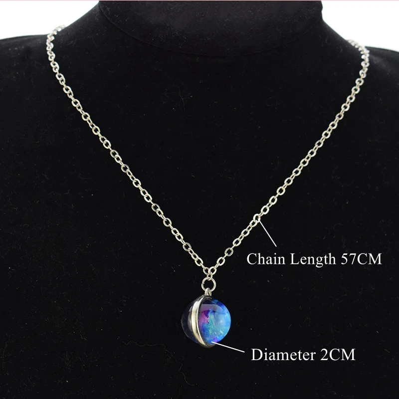 Egyptian Ankh Necklace Ancient Egypt Anubis Glass Ball Pendant Necklace Amulet Jewelry