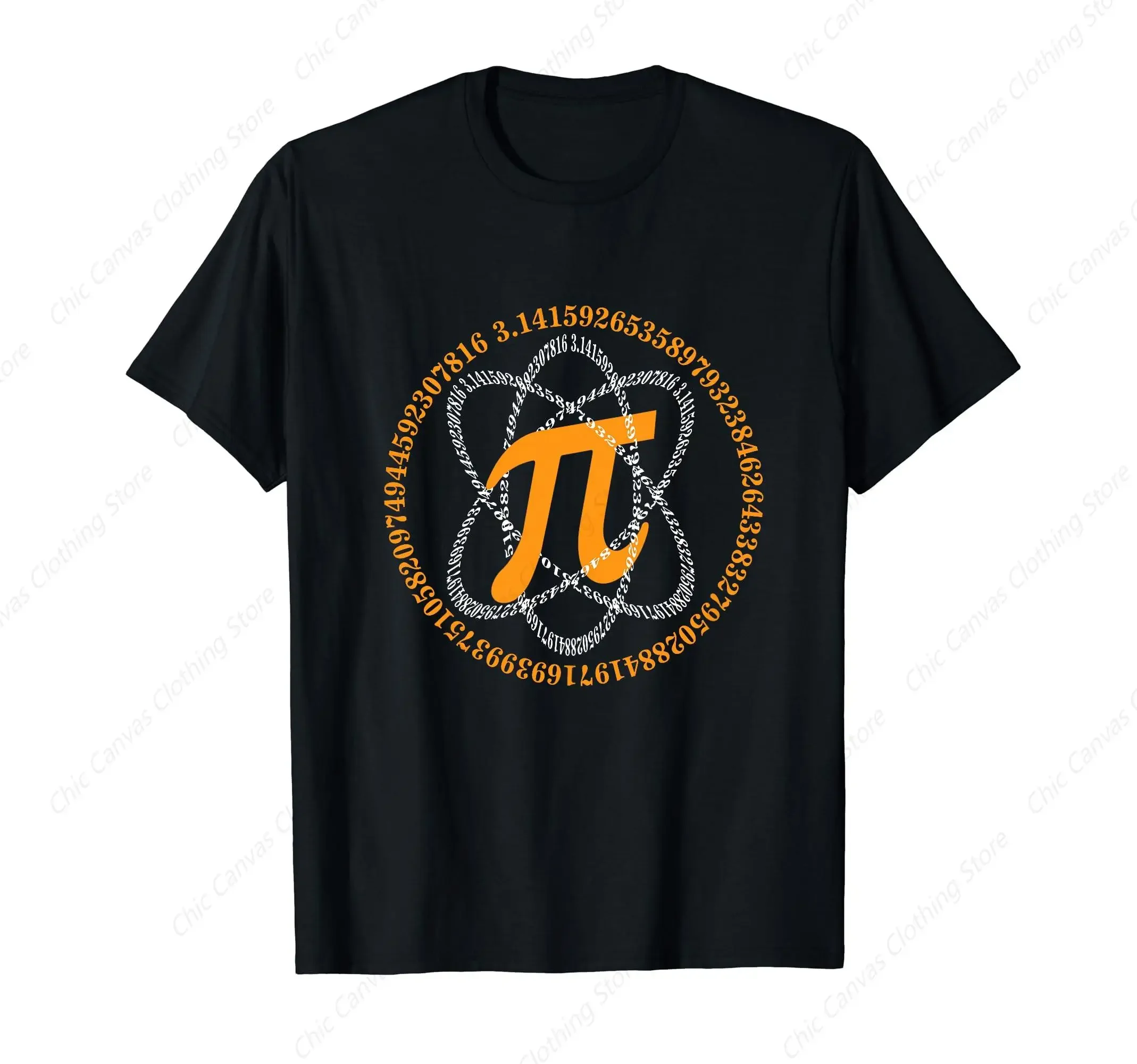 

Pi Number Graphic Print Men's Cotton T-Shirt Short Sleeve Crewneck Math Teacher T-shirt