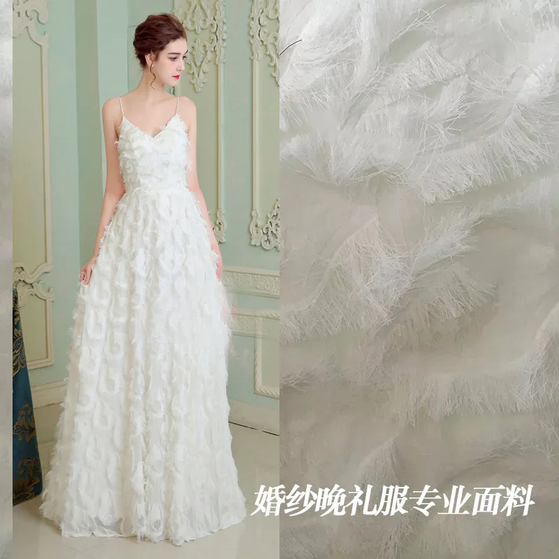 1 Yard/lot 150cm wide Multicolor Jacquard Cut-out Peacock Eye Chiffon Fabric Breathable Girls Dress Gown Material