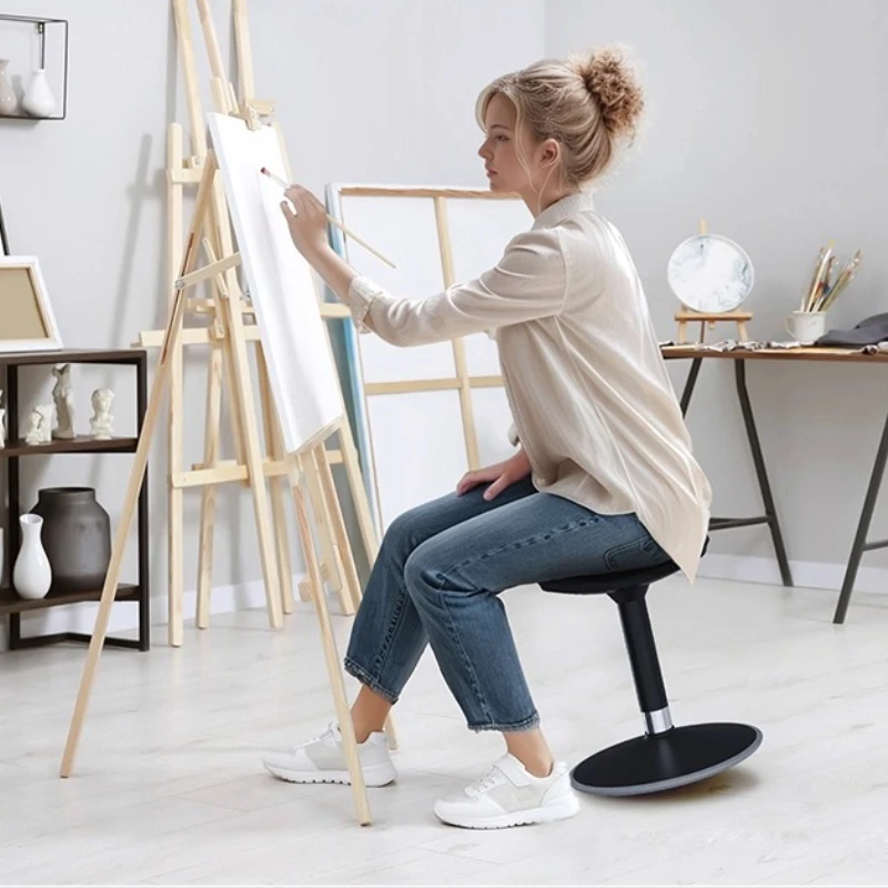 Cadeira de sela 360 °   Banco giratório e ergonômico para equitação, banco de bar com altura ajustável, cadeira de mesa anti-fadiga ‌
