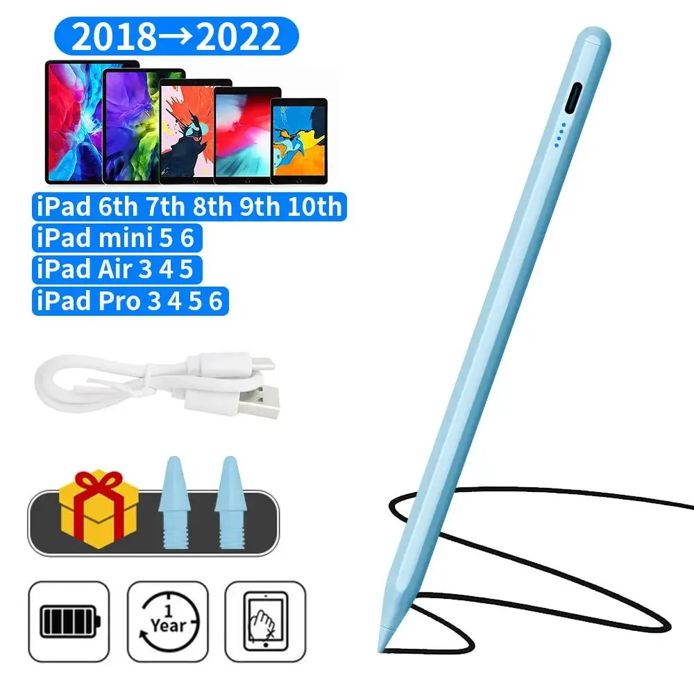 

For iPad 10 iPad Pro 11 1-4 Pro 12.9 3-6 air 3 4 5 mini 5 6 For Apple Pencil Stylus Pen iOS Tablet Touch Pen With Power Display