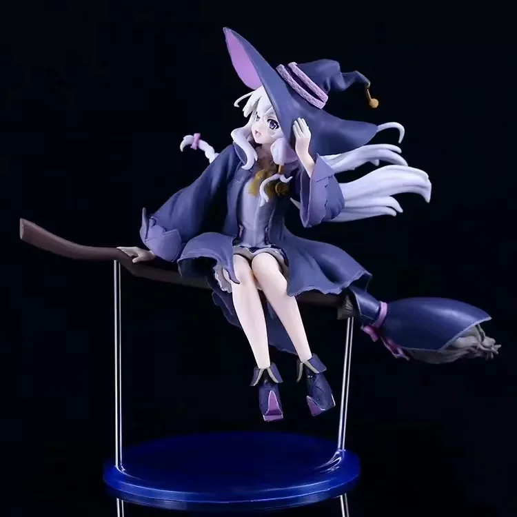 

Anime Figure Action Doll Model Toy Gift Witch Journey Flying Witch Elaina Sitting On Broom Anime Collectible Statue