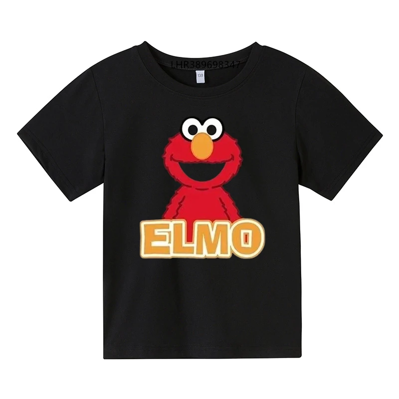 ELMO Fashion Tshirt Suitable for children Round Neck tops T-shirt Boys Girls age 3-12 Casual Toddle summer  Short Sleeve