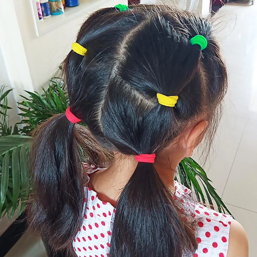 30/50/100pcs fasce per capelli piccole multicolori 3cm corda elastica per capelli per ragazze fascia per bambini accessori per capelli Scrunchies