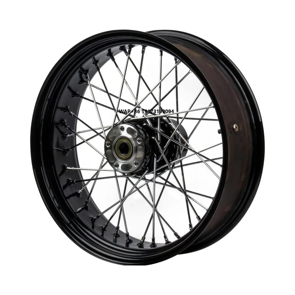 

Заднее колесо 16x5.5 для Street Bob 2018-2024, Slim Deluxe, Heritage Classic (с 2012 года выпуска), глянцевый черный, нержавеющая сталь, 40 спиц