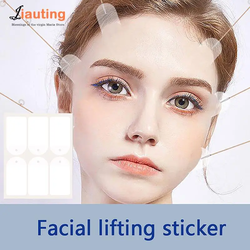 Face Lifting Tapes With Lifting Rope Sets Instant Face Lift Sticker Face Neck Lifting Stickers Sets Silicone Anti-Wrinkle Pad