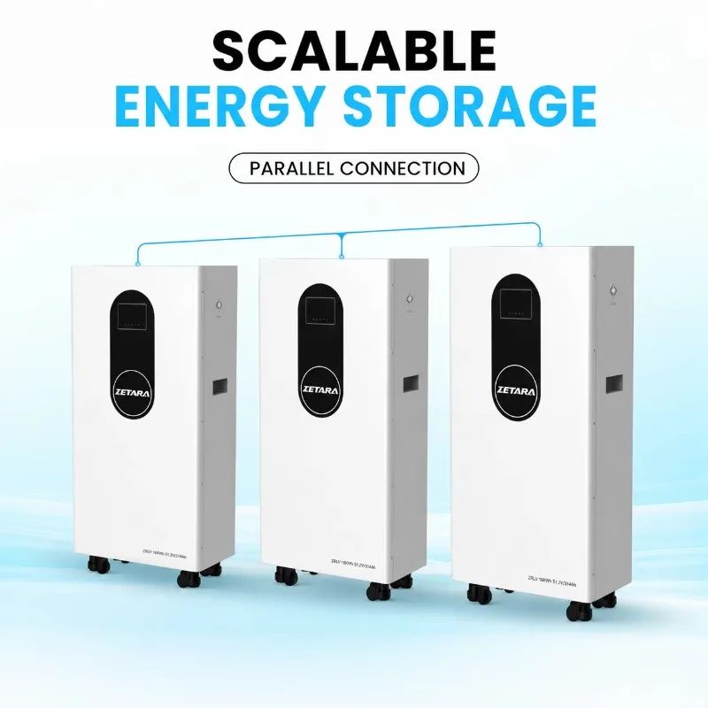 ZETARA 16kWh LiFePO4 Battery Pack 51.2V 314Ah Real Capacity Grade A Cells 16 Units Parallel Support 256kWh Max Energy
