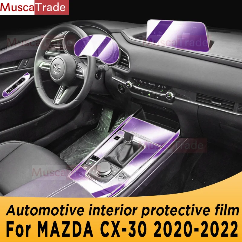 

For MAZDA CX30 2020-2022 Gearbox Panel Navigation Screen Automotive Interior TPU Protective Film Cover Anti-Scratch Accessories