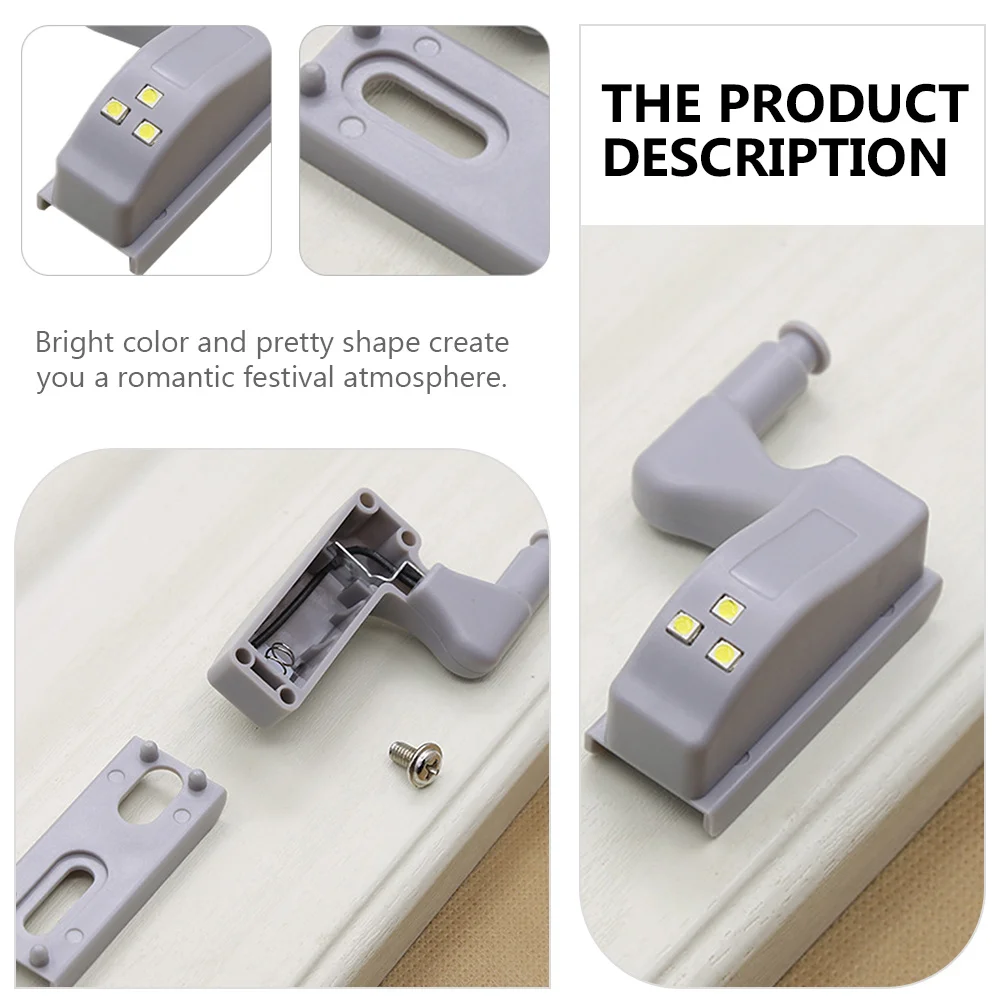 

4Pcs LED Hinge Lamp for Cabinet Cupboard Strong ABS Quality Long Life Bright Light Easy Mount Home Kitchen Office Hotel Use