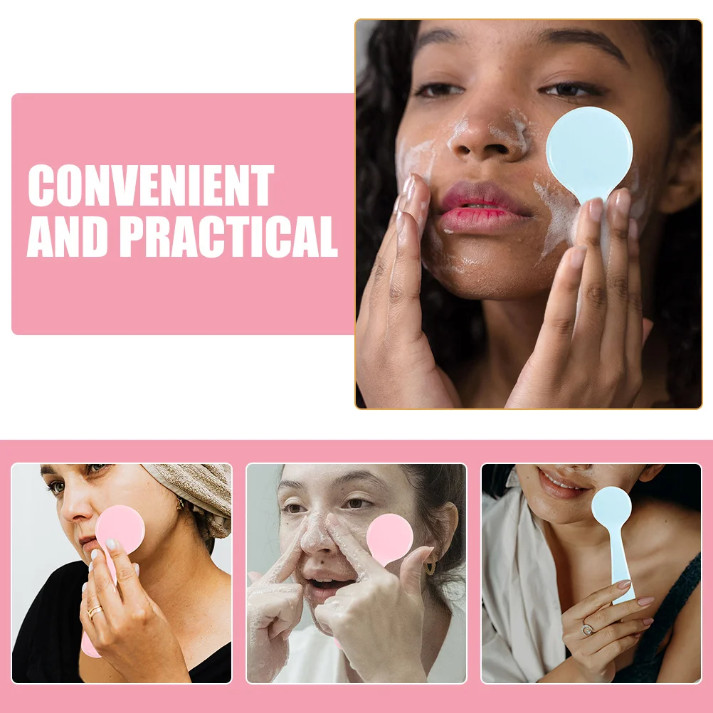 แปรงทำความสะอาดผิวหน้าซิลิโคน 4 ชิ้น แปรงขัดผิวหน้าแบบนุ่ม ขจัดสิ่งสกปรก ทำความสะอาดรูขุมขนอย่างล้ำลึก