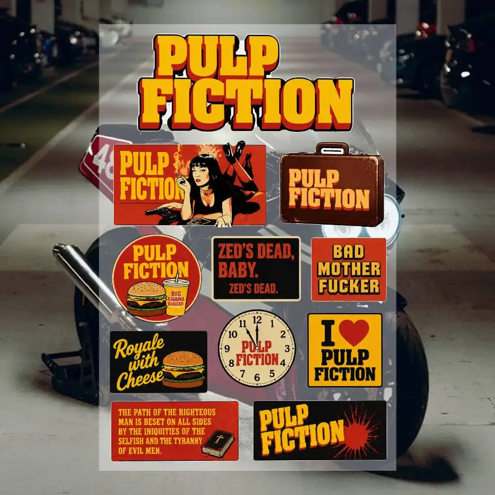 

P-ulP- Fiction Aesthetic Graffiti Stickers Waterproof PVC Decals for Car Motorcycle Skateboard Helmet Notebook