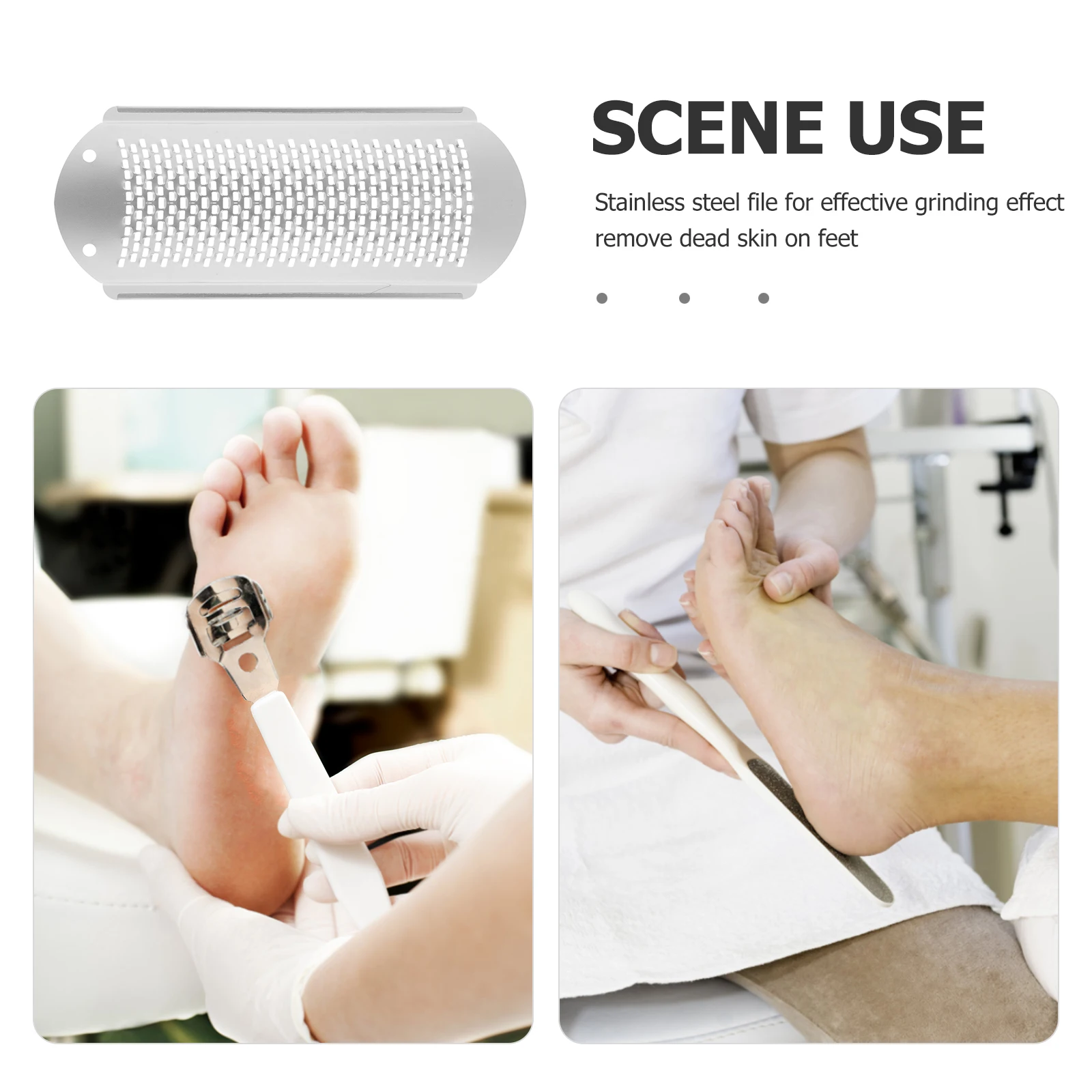 

3pcs Foot File Scrubber Dead Skin Removal Callus Remover Foot Grater Hard Skin Files Stainless Steel Handheld Pedicure Tool