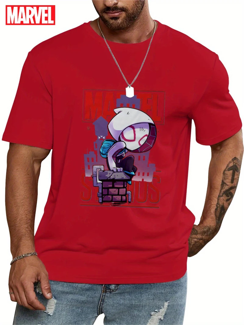 T-shirt da supereroe bianca Marvel 2025 con tessuto leggero e traspirante di fumetti per abbigliamento casual quotidiano per feste in costume di Halloween