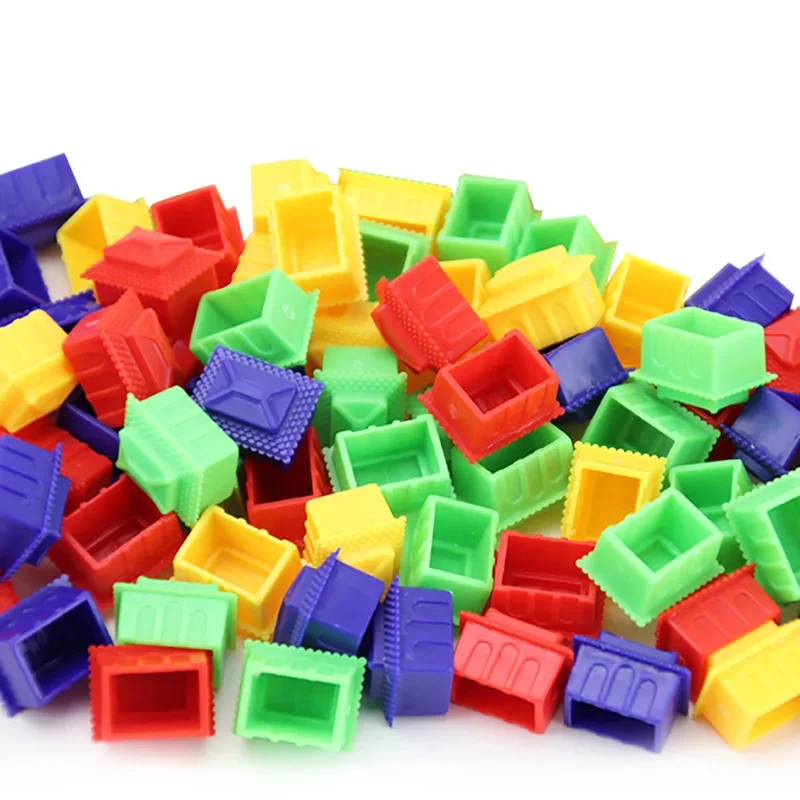 50 قطعة/المجموعة/مجموعة قطع شطرنج منزلية ملحقات ألعاب الطاولة 6 ألوان قطع بلاستيكية