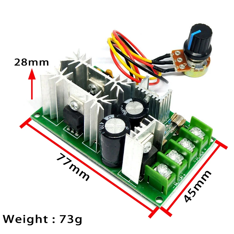 DC10-60V DC 20A Current Voltage regulator Motor Speed Controller Switch PWM High Power Drive Module 60A 12V 24V 36V 48V