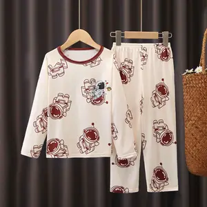 Long -sleeved pajama with cartoon design for girls, night clothes for mother and children, spring and fall 10 Main Sales Exit Maternity Girl - №1