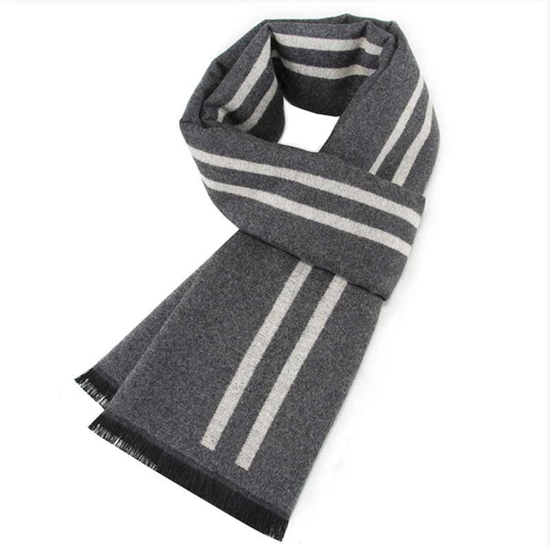 Luxury Scarf For Men Thick Neckerchief Cashmere Wool Shawl Silk Scarf Winter Warm Business Tassels Muffler Scarves Long Wrap