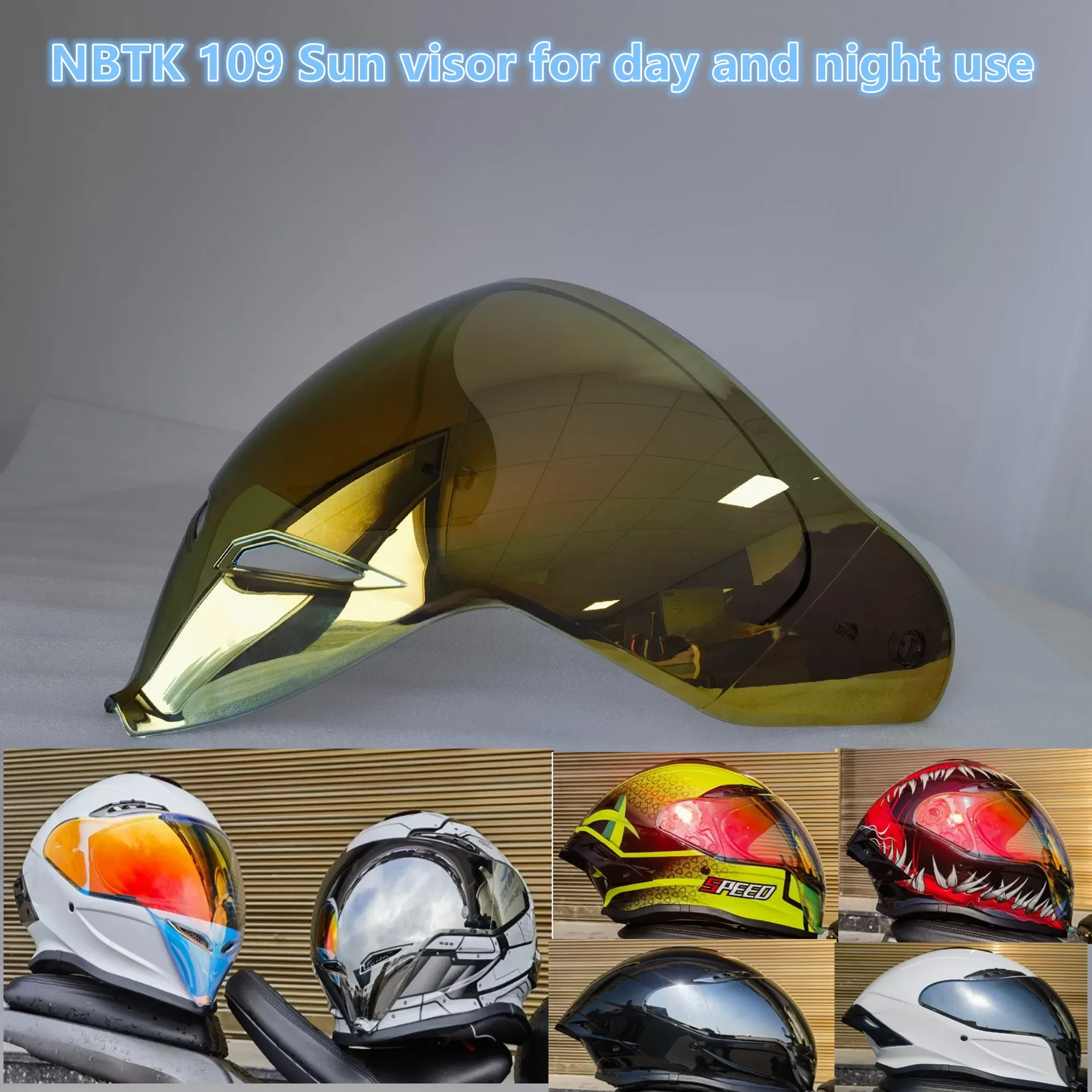 

NBTK109 Ghost Helmet Lens Козырек для шлема с гальваническим покрытием Aurora Goggle Lens для дневного и ночного использования