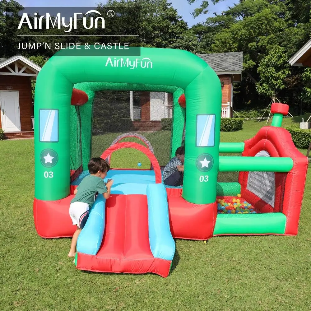 AirMyFun Bounce House for Kids 3-12 Inflatable Slide Jumping Bounce Castle Blow Up Toddler Bouncy House for Kids Outdoor with Sl