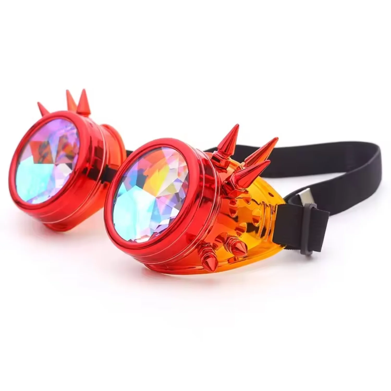 Steampunk Goggles Spiked Kaleidoscope Crystal Lenses Glasses for Festival Cosplay Accessories