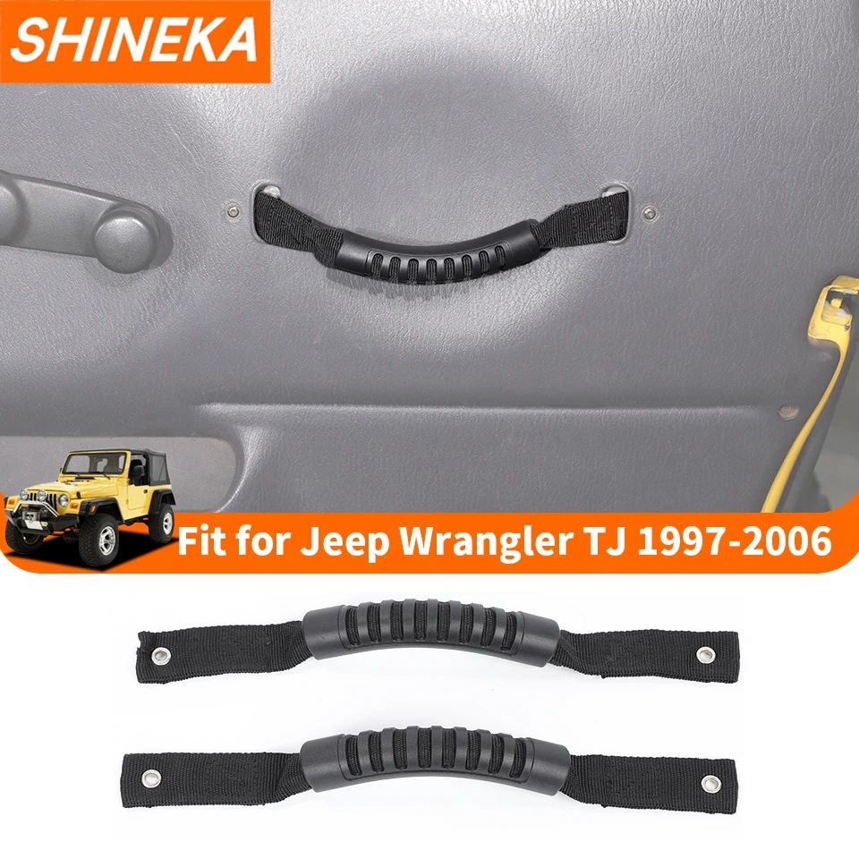 SHINEKA Car Inner Door Grab Handles For Jeep Wrangler TJ 1997 1998 1999 2000 2001 2002 2003 2004 2005 2006 Interior Accessories