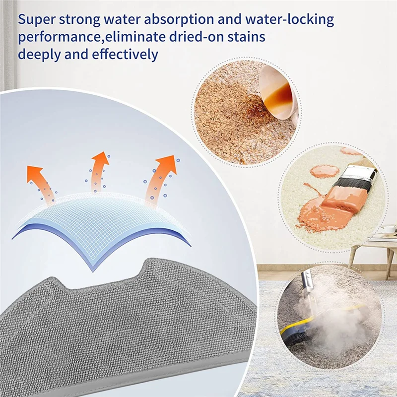2025 Trend 10PCS Washable Mop Rag For Obode A8 / Eureka E10S / ETA AURUM Pro 624 Robotic Vacuum Accessories Mop Pad