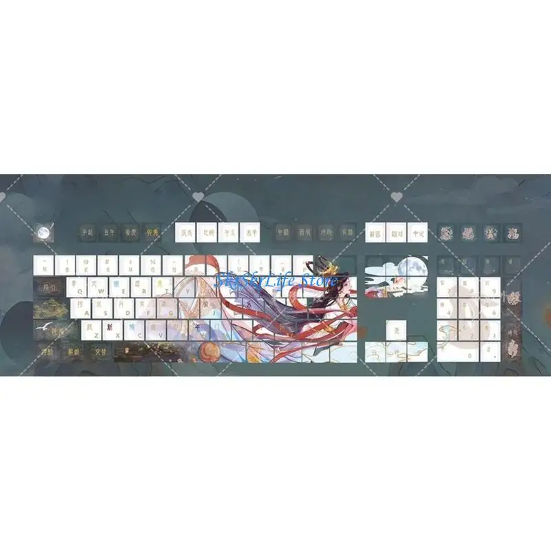

E65e китайская девушка тема 108 Cap набор из толстых PBT Kecaps для долгого использования