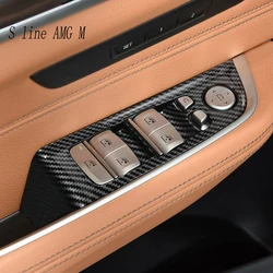 For BMW 6 Series gt 6gt G32 2018-2023 Car Carbon fiber Door Armrest panel Window Glass Lift Button switch Cover Auto Accessories